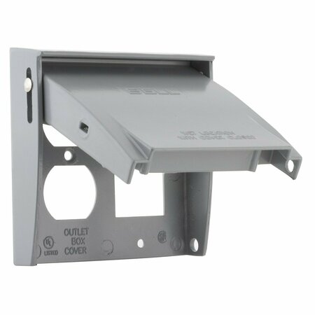 HUBBELL ELECTRICAL Electrical Box Cover, 2 Gang, Rectangular, Aluminum, Flip/Snap, GFCI, Duplex 5033-0